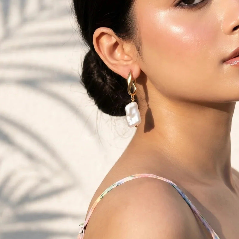 Baroque Pearl Drop Earrings | Vybe Global Store