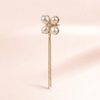 Pearl Clover Chain Drop Earrings
