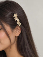 Hammered Star Row Hairpin