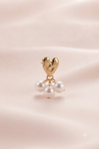 Pearl Cluster Heart Stud Earrings