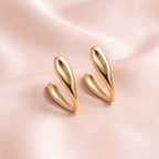 Sculptural Double Teardrop Ear Cuffs