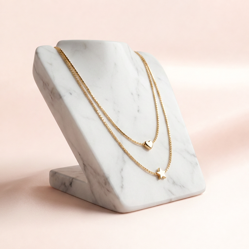 Star & Heart Layered Necklace | Vybe Global Store - Image 2