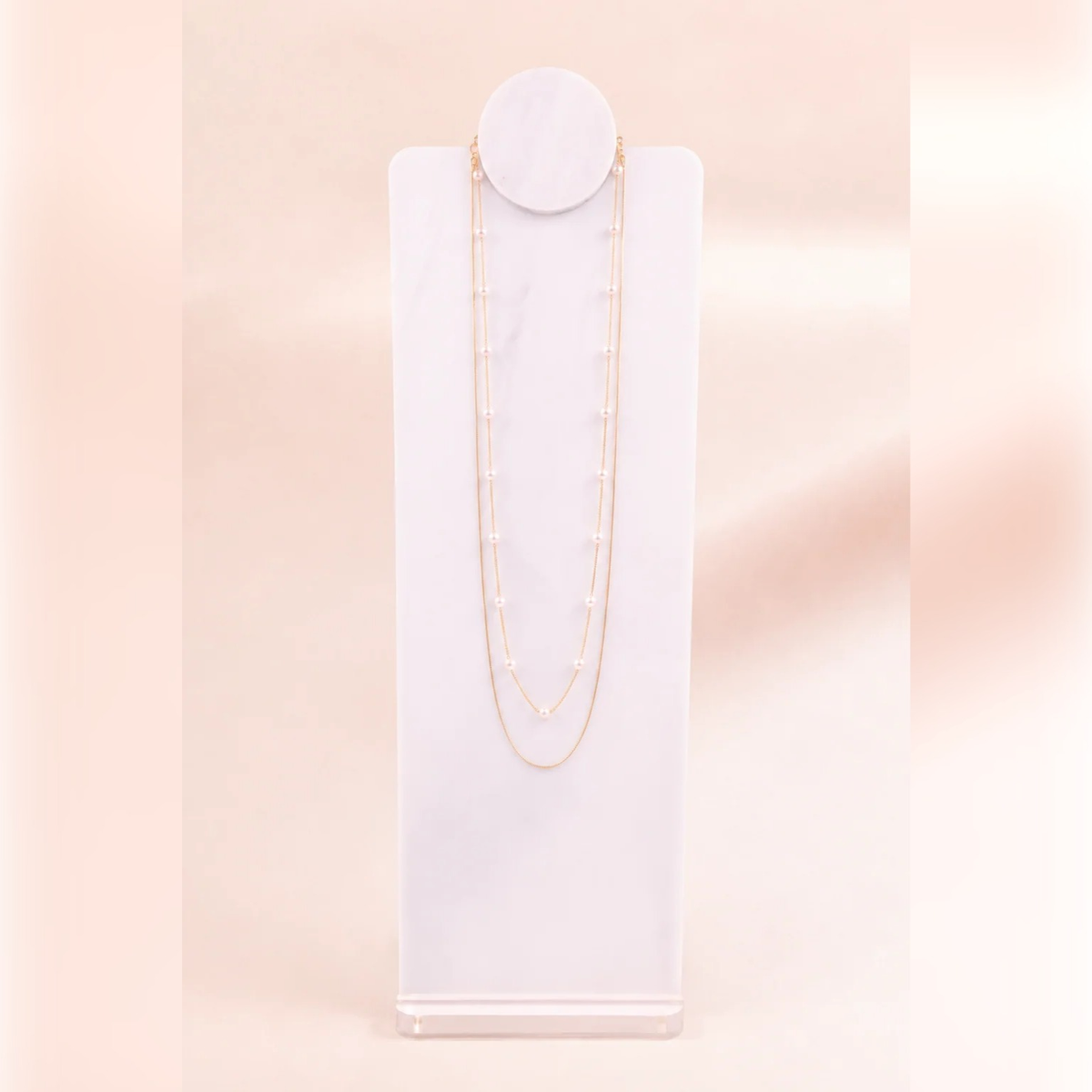 Layered Pearl Chain Necklace | Vybe Global Store - Image 4