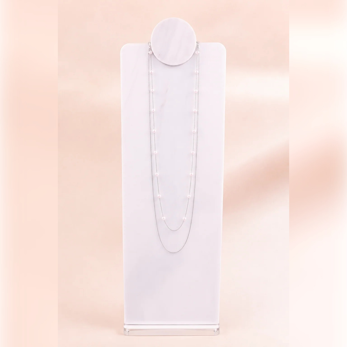 Layered Pearl Chain Necklace | Vybe Global Store - Image 2