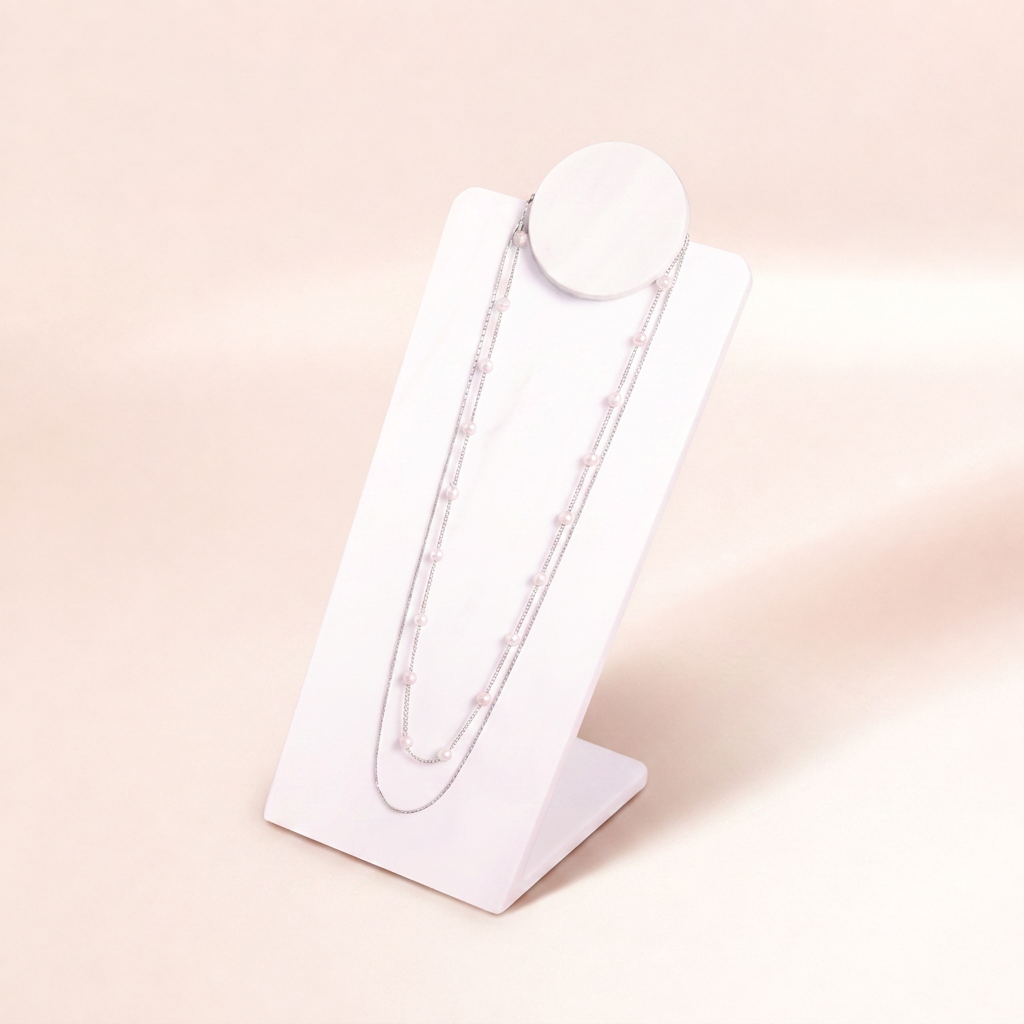 Layered Pearl Chain Necklace | Vybe Global Store - Image 5