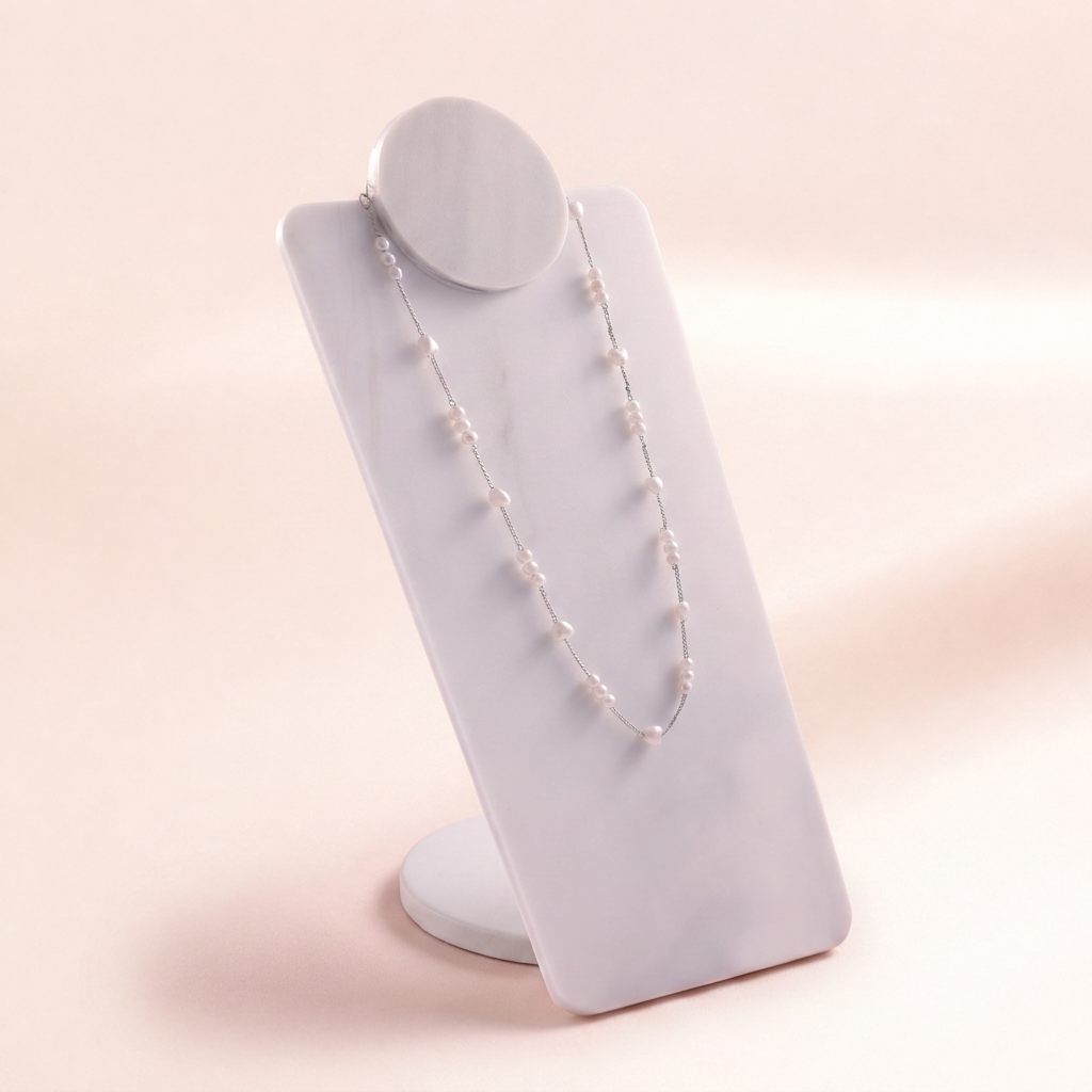 Freshwater Pearl Station Necklace | Vybe Global Store - Image 2