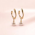 Twisted Ribbon Pearl Drop Earrings
