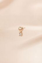 Heart Solitaire Stud Earrings