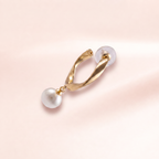 Twisted Ribbon Pearl Drop Earrings