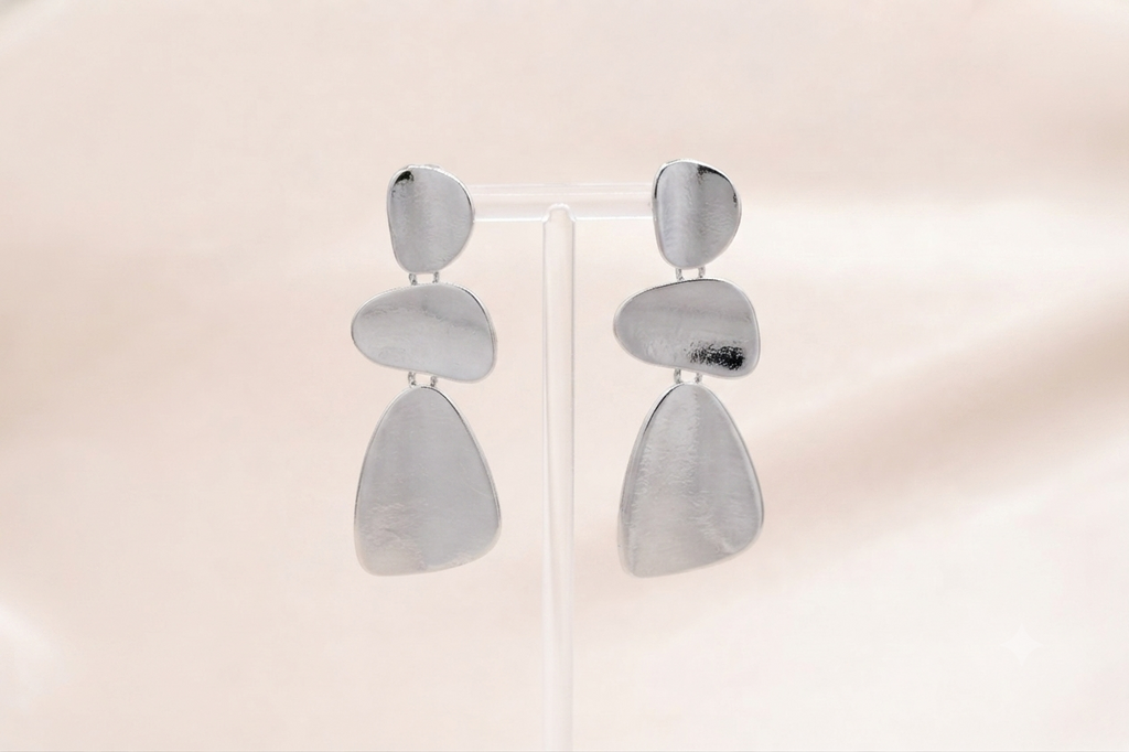 Organic Pebble Tier Drop Earrings