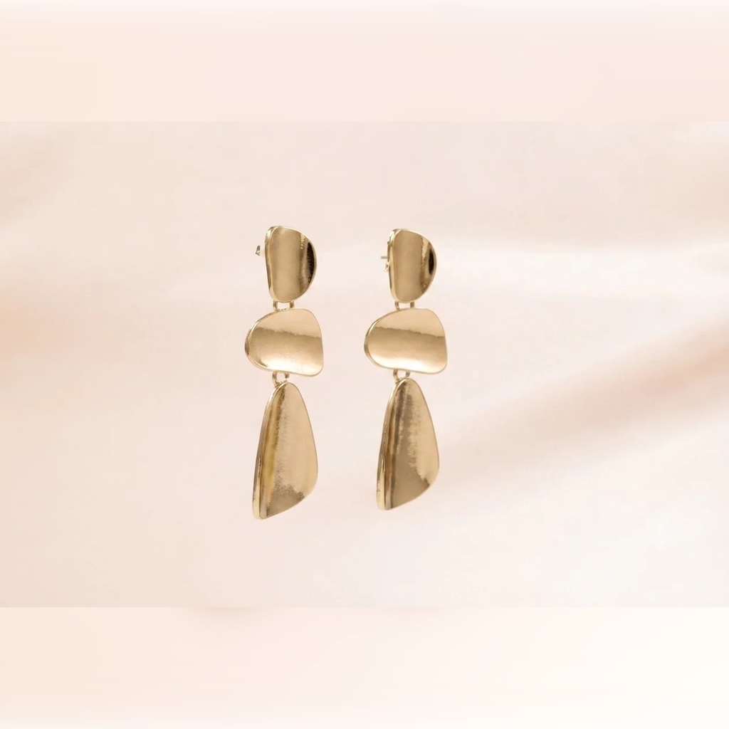 Organic Pebble Tier Drop Earrings | Vybe Global Store - Image 12