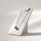 Black & Silver Enamel Striped Ball Necklace | Vybe Global Store - Image 2