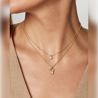 Layered Gold-Tone Pendant Necklace