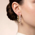 Silver and Twisted Resin Hoop Earrings | Vybe Global Store