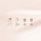 Playful Heart & Pavé Stud Duo