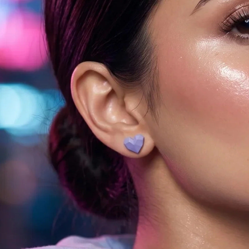 Heart & Crystal Stud Earring Set | Vybe Global Store