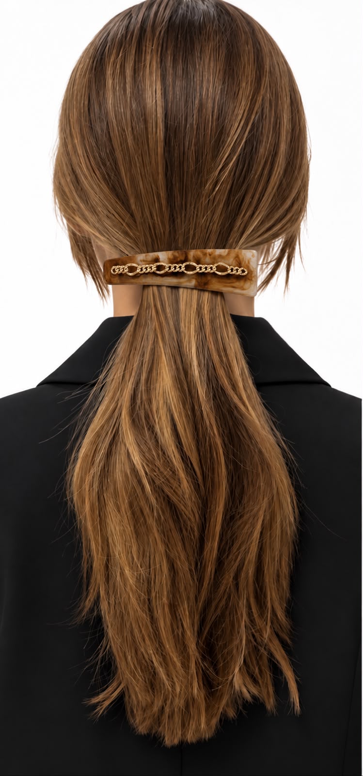 Marbled Acetate Chain Barrettes
