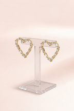 Crystal Heart Outline Stud Earrings