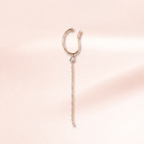 Solitaire Chain Drop Ear Cuff