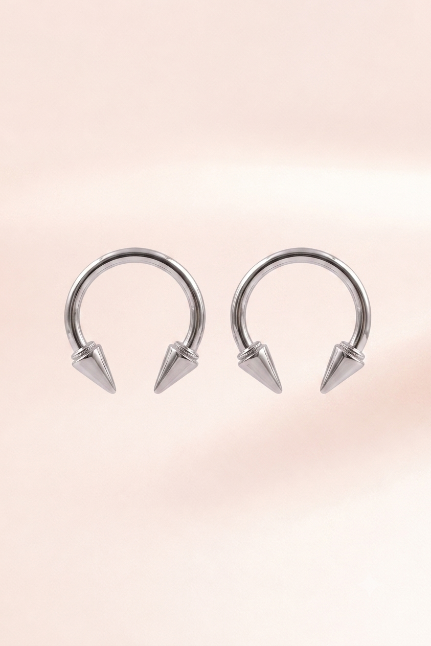 Spike Horseshoe Hoop Earrings
