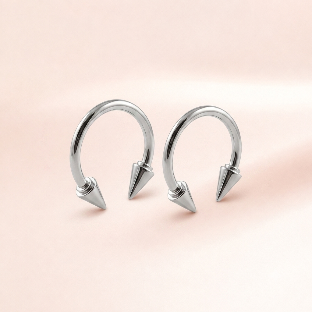 Spike Horseshoe Hoop Earrings