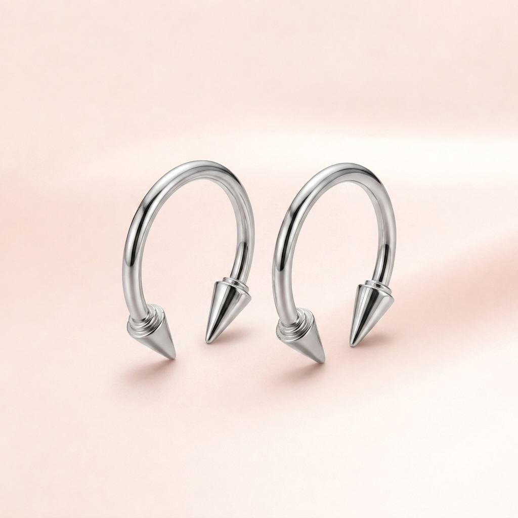 Spike Horseshoe Hoop Earrings