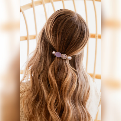Resin Ring & Faux Pearl Statement Hair Clip