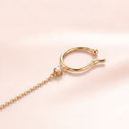 Solitaire Chain Drop Ear Cuff