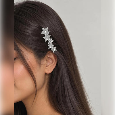 Hammered Star Row Hairpin