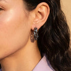 Silver Woven Chain Huggie Hoop Earrings | Vybe Global Store