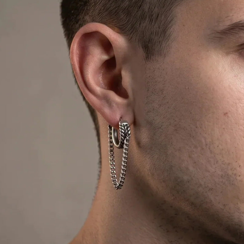 Braided Chain Hoop Earrings | Vybe Global Store