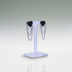 Heart Stud Layered Chain Earrings