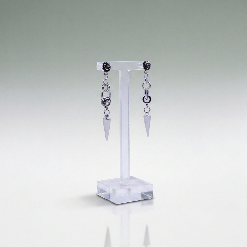 Antique Rose Spear Drop Earrings