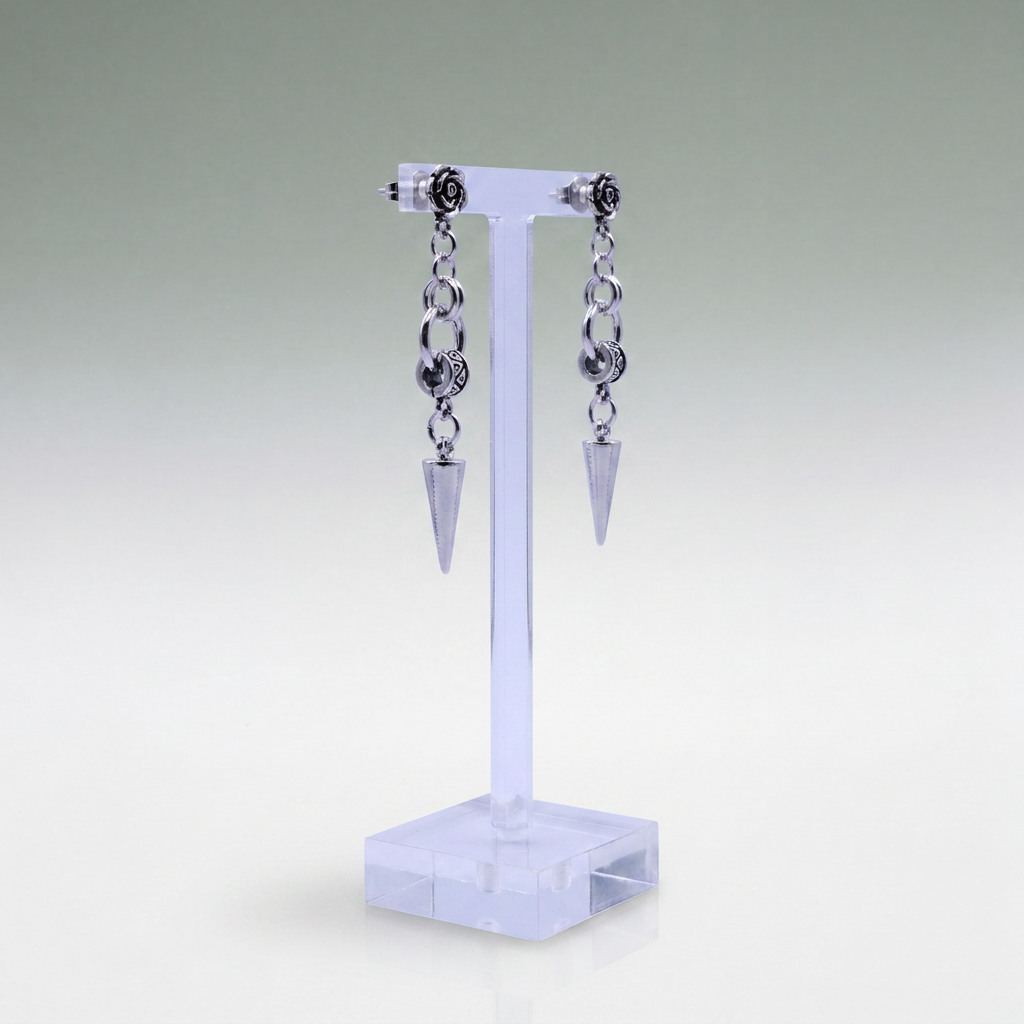 Antique Rose Spear Drop Earrings