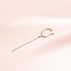 Solitaire Chain Drop Ear Cuff
