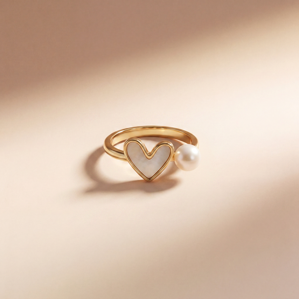 Heart Pearl Ring