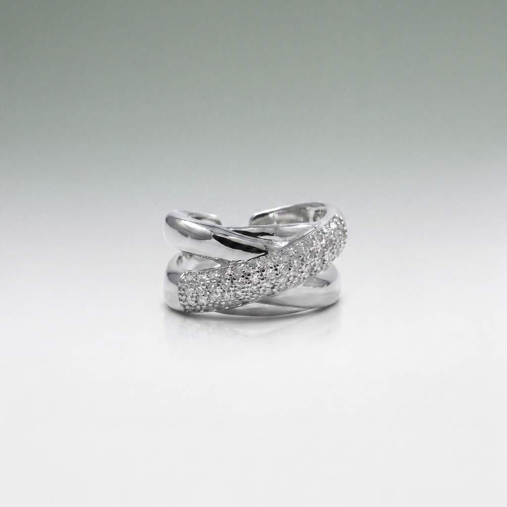Crossed Band Statement Ring | Vybe Global Store - Image 5