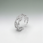 Pavé Chain Link Cuff Ring