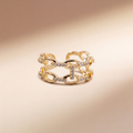 Pavé Chain Link Cuff Ring