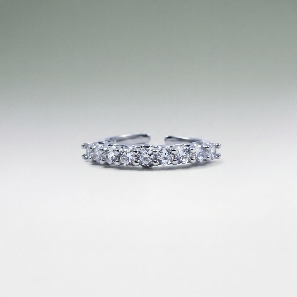 Prong-Set Crystal Eternity Ring | Vybe Global Store - Image 2
