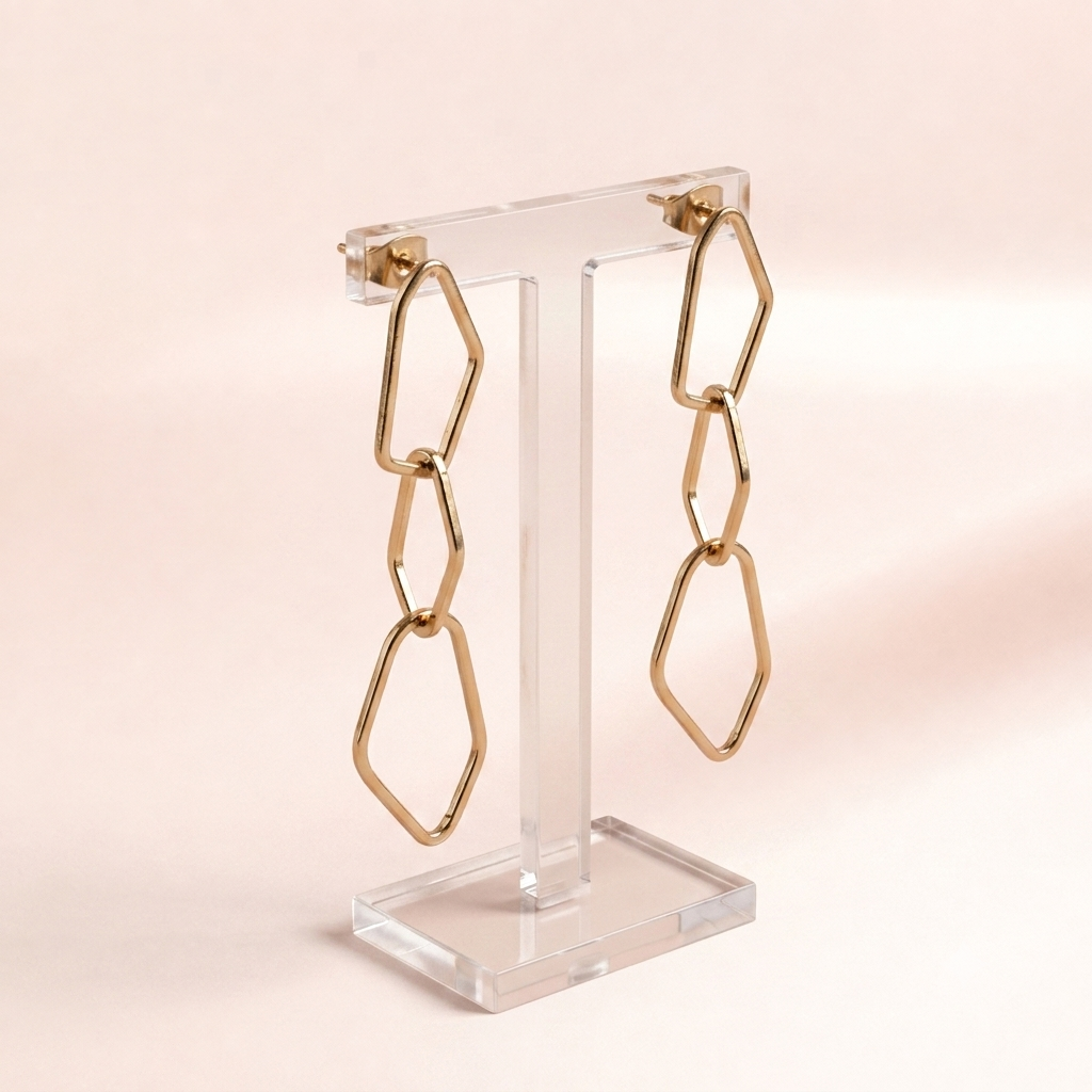 Geometric Link Drop Earrings