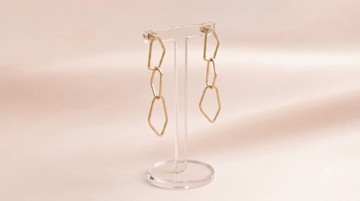 Geometric Link Drop Earrings