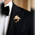Golden Ginkgo Bloom Brooch | Vybe Global Store