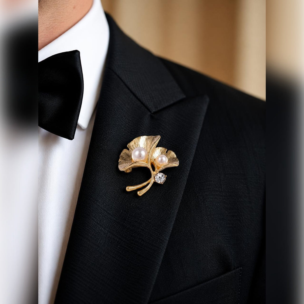 Golden Ginkgo Bloom Brooch | Vybe Global Store