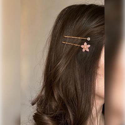 Blush Petal Hairpin Duo