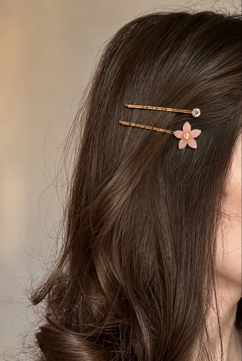 Blush Petal Hairpin Duo