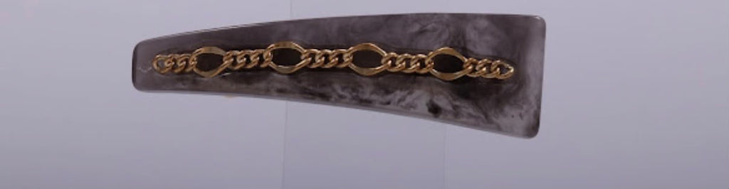 Marbled Acetate Chain Barrettes