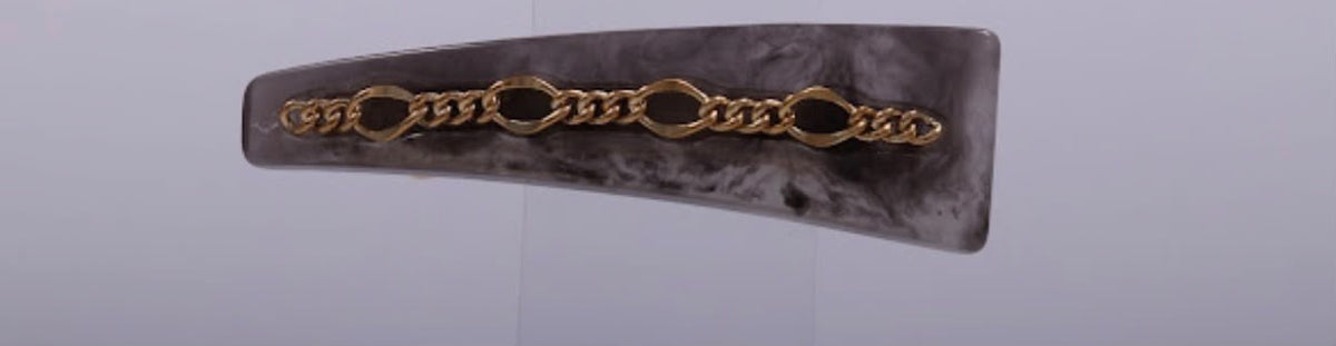 Marbled Acetate Chain Barrettes