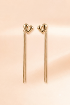 Sculptural Heart Fringe Earrings