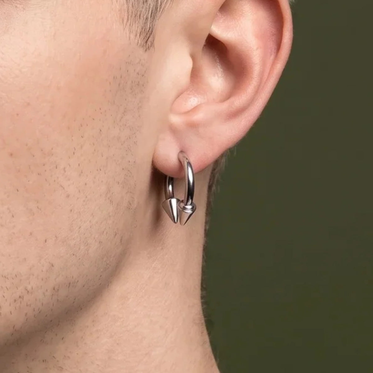 Silver Spike Horseshoe Earrings | Vybe Global Store
